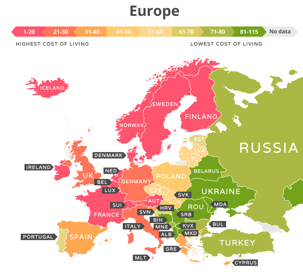 Cost of living in Europe