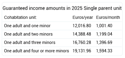 Minimum vital income 2025 single