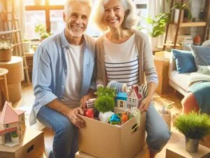 A couple moving in